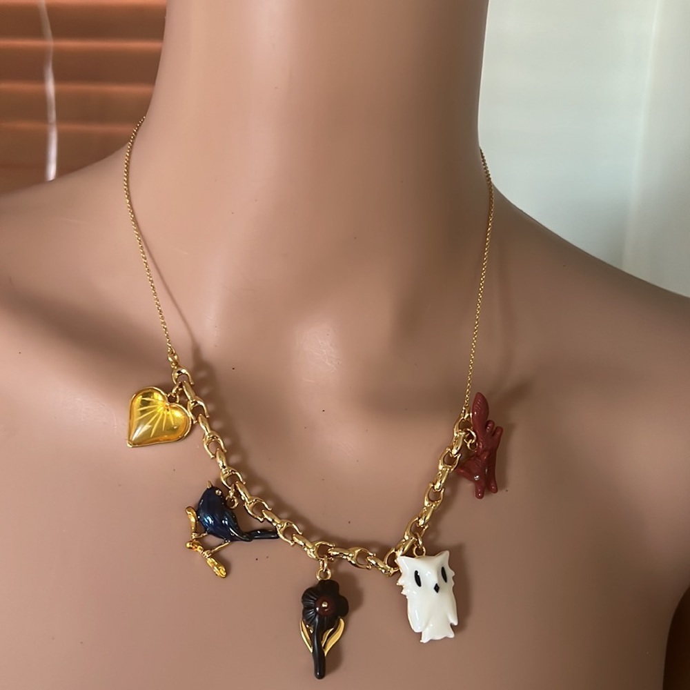 COACH CHARM CHAIN LINK PAVE &‎ ENAMEL LINKS NWT NECKLACE